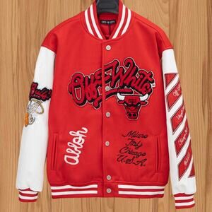 Men's Classic Off-White jacket Red And White